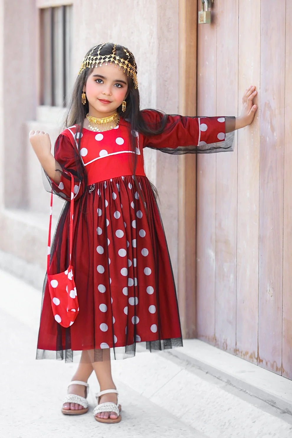 Red Polka Dot Party Dress Ready To Ship – Pakistan