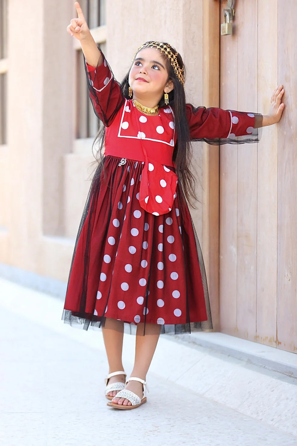 Red Polka Dot Party Dress Ready To Ship – Pakistan
